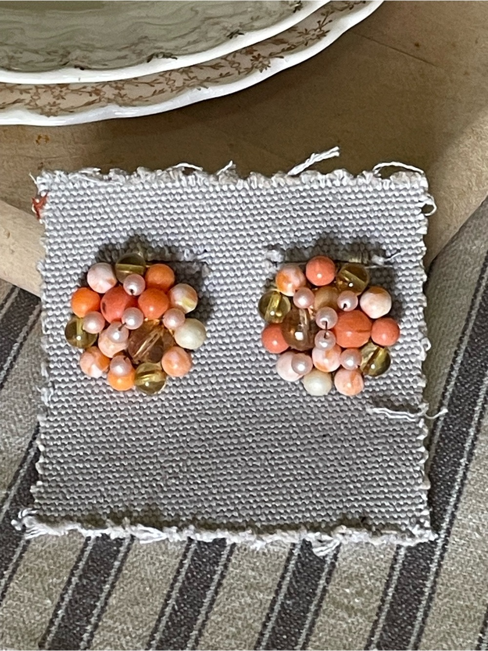 Vintage Beaded Clip-On earrings